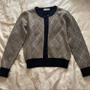 Zara Metallic Mesh Gold & Black Cardigan